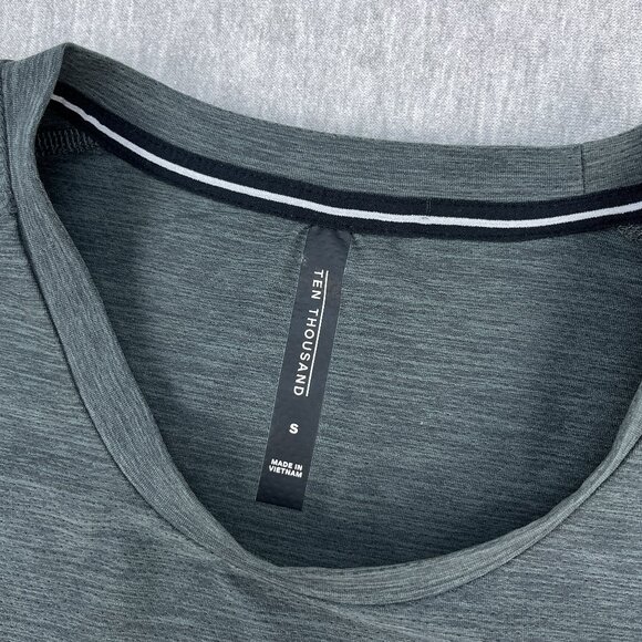 Ten Thousand Versatile Shirt Mens S Long Sleeve Heather Gray Mesh Training Crew - Picture 3 of 10